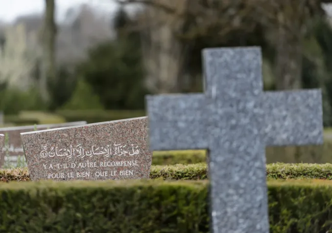 Espace confessionnel destiné aux défunts de religion musulmane au cimetière du Bois-de-Vaux © KEYSTONE / Jean-Christophe Bott