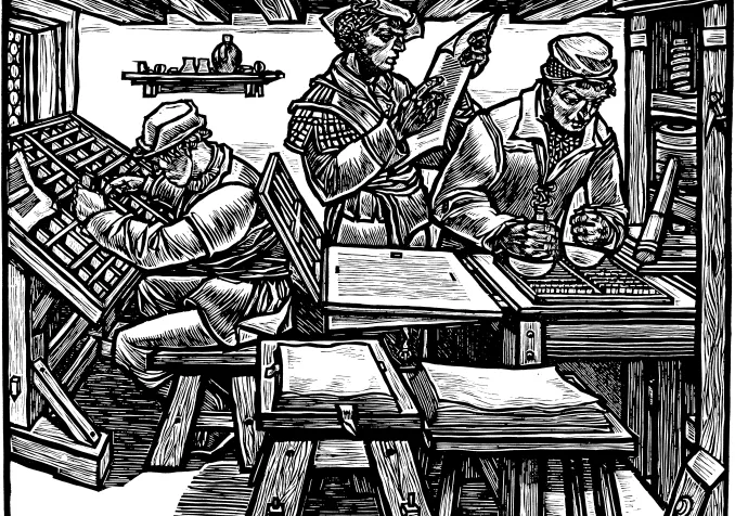 Atelier de presse, 16e siècle © Flickr CC BY 2.0 / Frédéric Bisson