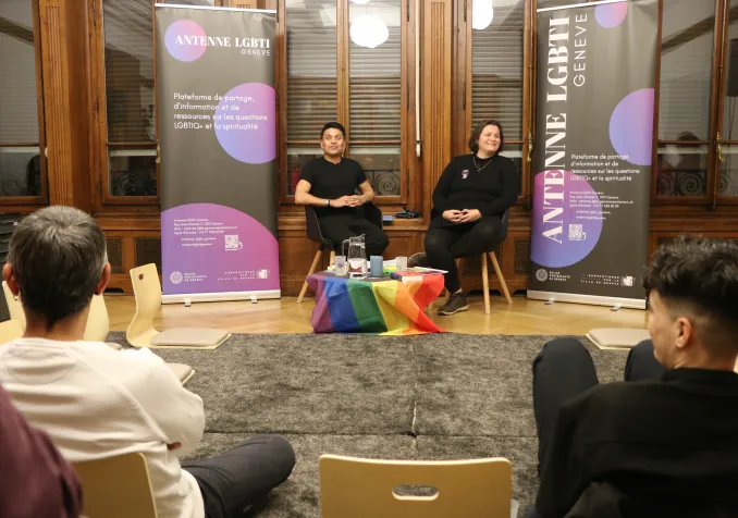 Adrian Stiefel, responsable de l’Antenne, et Joan Charras-Sancho. ©David Forster