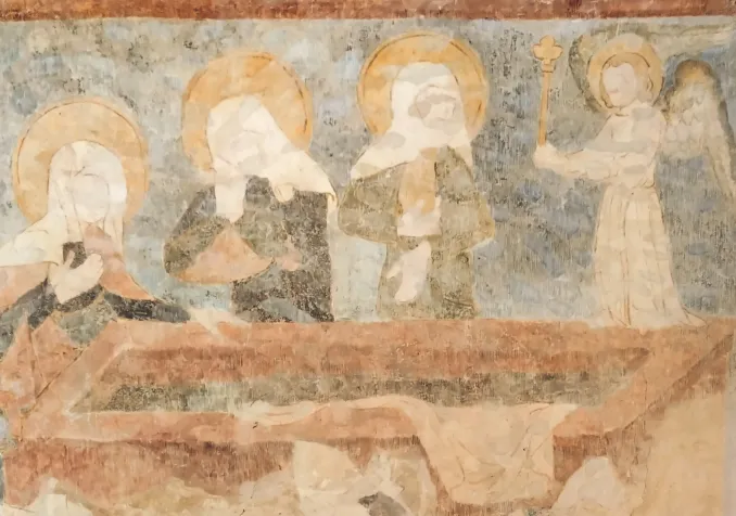 Fresque de l’église de Ressudens, scène de la résurrection. ©Nicolas Monnier