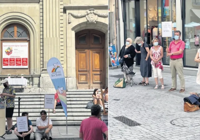 Unis dans la prière. Le 19 juin dernier, à Lausanne, célébration interreligieuse pour les personnes de toutes les religions décédées sur le chemin de l’exil. © D. Voinçon
