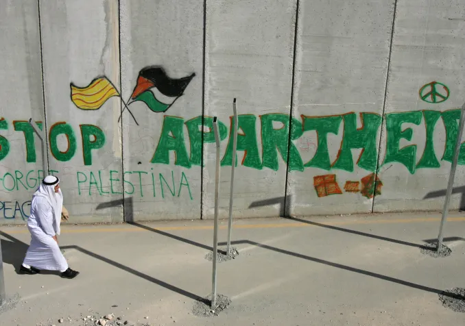 Mur de séparation dans le quartier de West Bank à Bethlehem. Keystone/Kevin Frayer