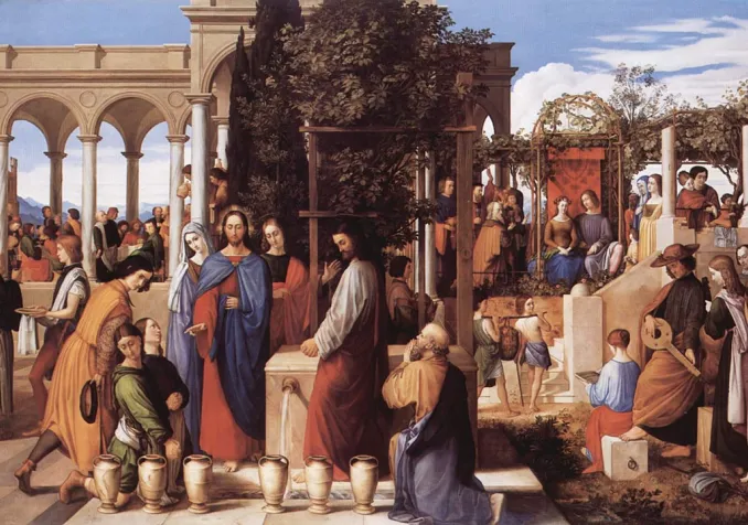 Les Noces de Cana Huile sur toire de Julius Schnorr von Carolsfeld, 1819