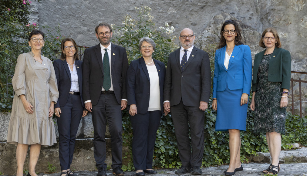 Conseil de l'EERS: Catherine Berger, Ruth Pfister, Pierre-Philippe Blaser, Rita Famos, Philippe Kneubühler, Lilian Bachmann und Claudia Haslebacher. Conseil de l'EERS: Catherine Berger, Ruth Pfister, Pierre-Philippe Blaser, Rita Famos, Philippe Kneubühler, Lilian Bachmann und Claudia Haslebacher. / © EKS-EERS | Nadja Rauscher