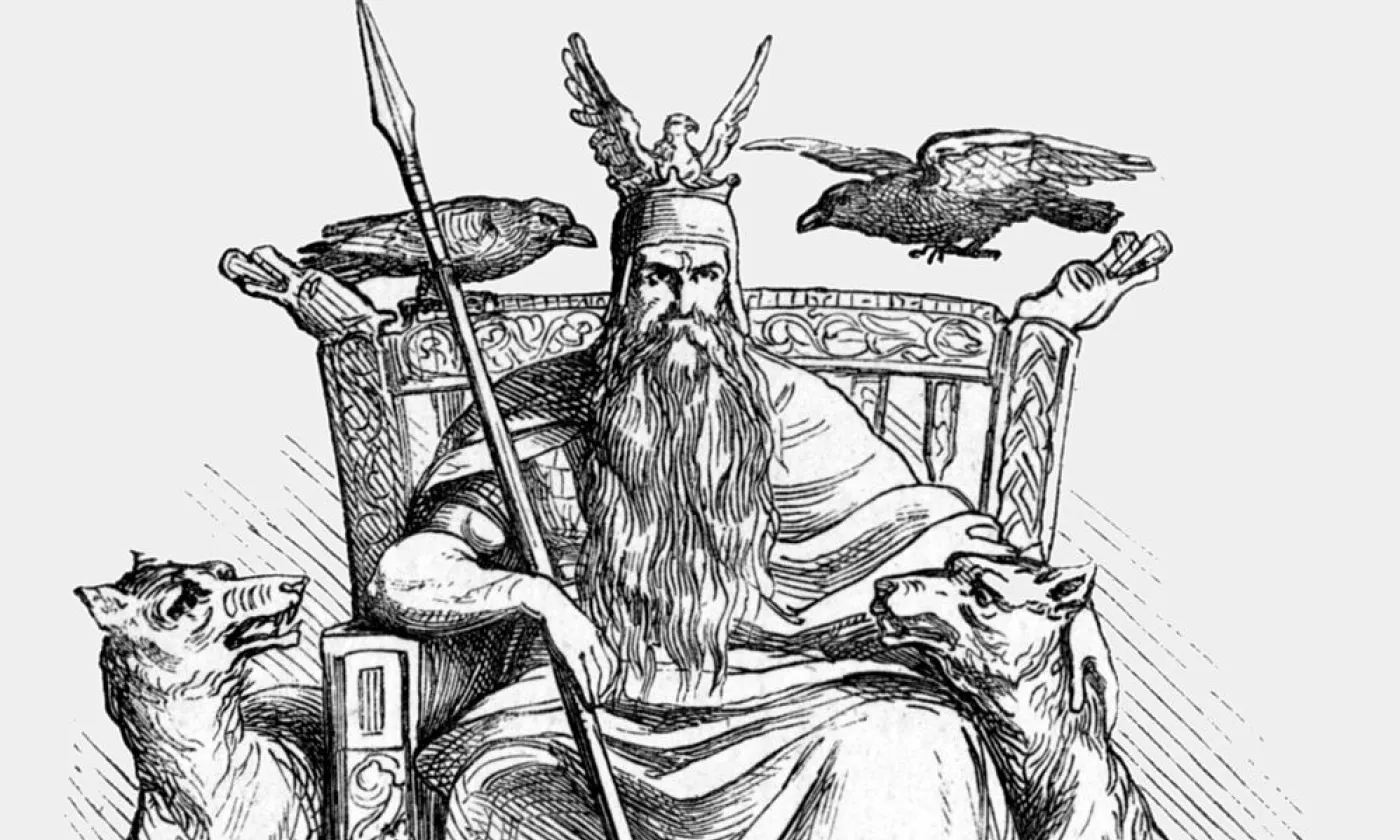 Dessin du dieu nordique Odin par Ludwig Pietsch (1865) ©Ludwig Pietsch, Public domain, via Wikimedia Commons