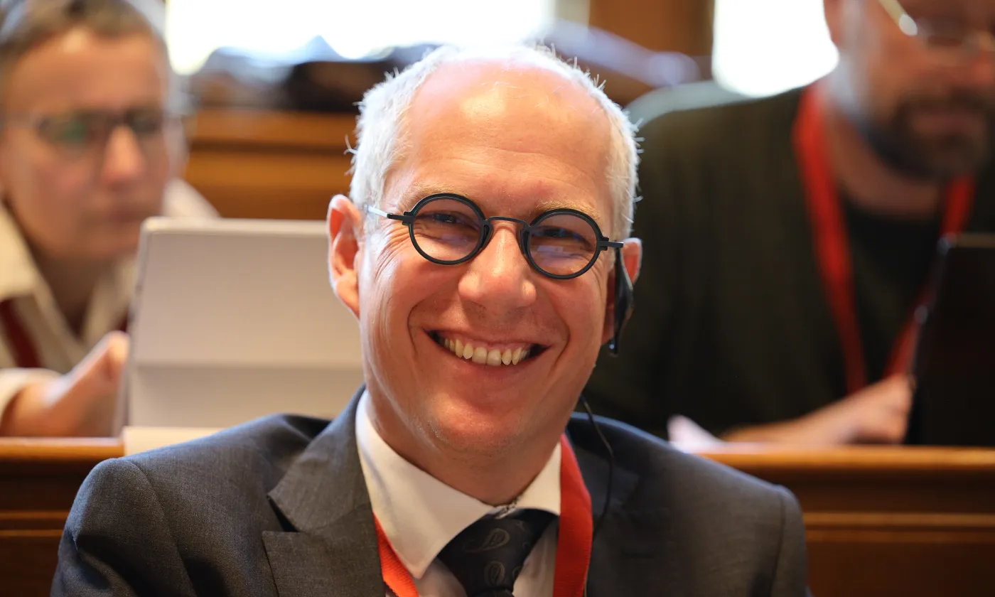 Gilles Cavin, lors de son élection à la vice-présidence du Synode de l'EERS en 2022. EERS