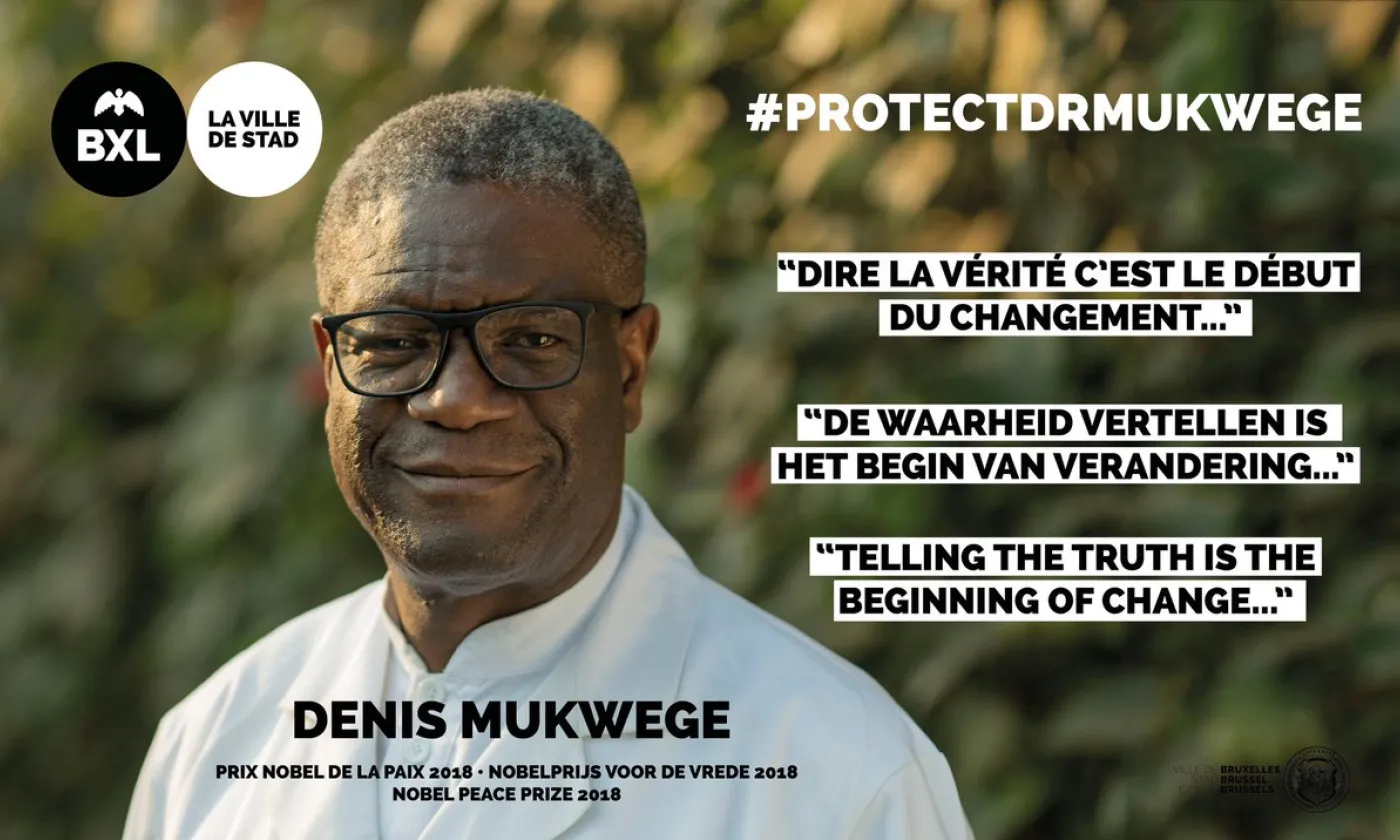 Affiche pour la campagne #ProtectDrMukwege ©Ville de Bruxelles