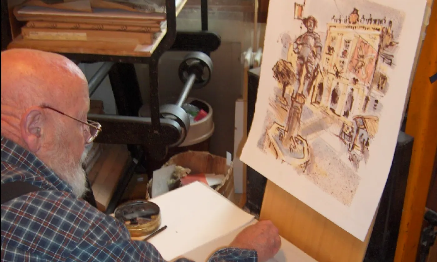 Jacques Perrenoud dans son atelier, à Baulmes © DR