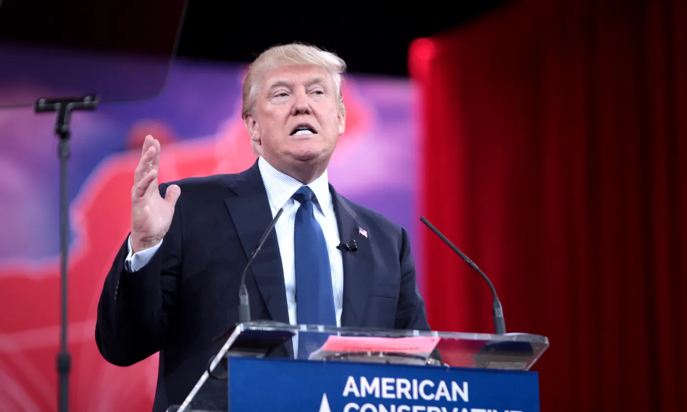 Donald Trump, en 2015, à Washington. Gage Skidmore, Wikimedia