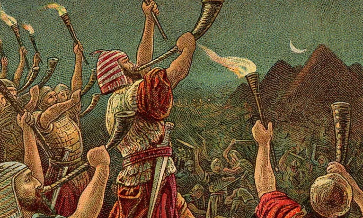 Gédéon et ses 300 hommes choisis pour vaincre les Madianites. ©The Providence Lithograph Company, domaine public, Wikimedia Commons