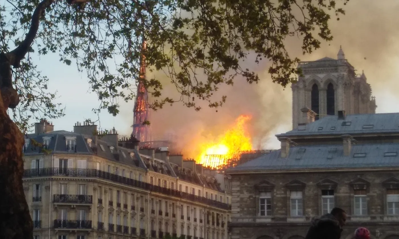 Notre-Dame de Paris en feu, ce lundi 16 avril 2019. DR