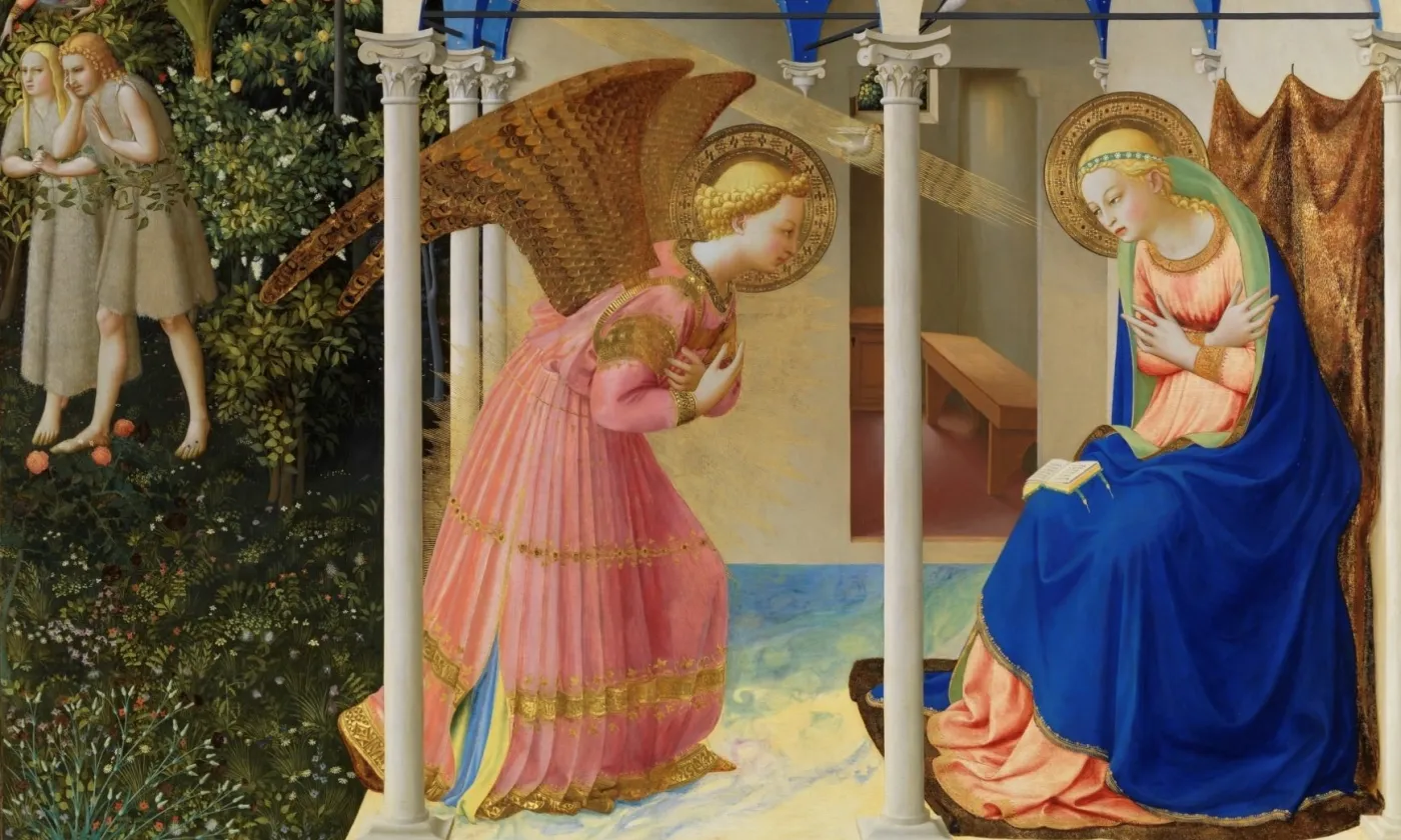Fra Angelico, «L’Annonciation» (musée du Prado, Madrid). © Marcos Amigo, CC BY-SA 4.0, via Wikimedia Commons