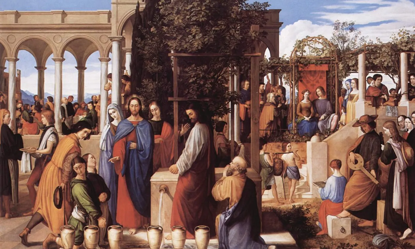 Les Noces de Cana Huile sur toire de Julius Schnorr von Carolsfeld, 1819