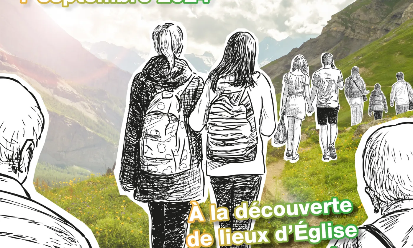 Cheminer, se restaurer et rayonner ensemble Affiche de la Journée de l'Eglise 2024