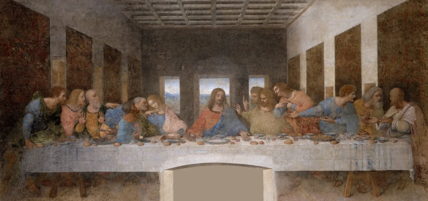 La Cène de Léonard de Vinci est une peinture murale de 4m60 sur 8m80 réalisée de 1495 à 1498 pour le réfectoire du couvent dominicain de Santa Maria delle Grazie à Milan. ©LDD
