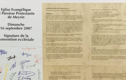 Convention ecclésiale affichée au Centre paroissial oecuménique de Meyrin / ©DR